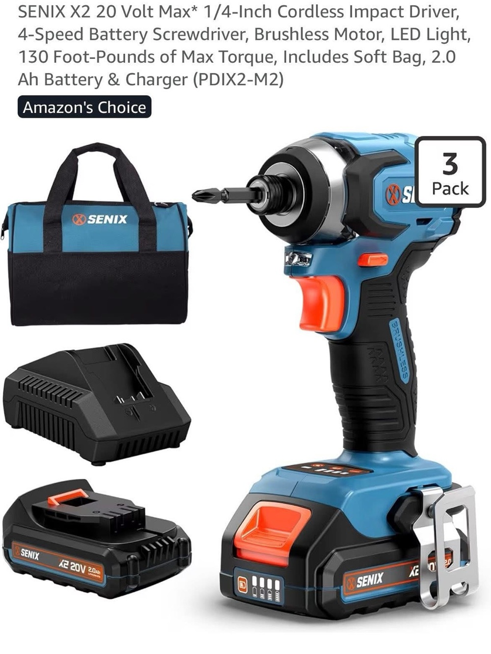 Senix Cordless 20V Max 1/4" Impact Driver